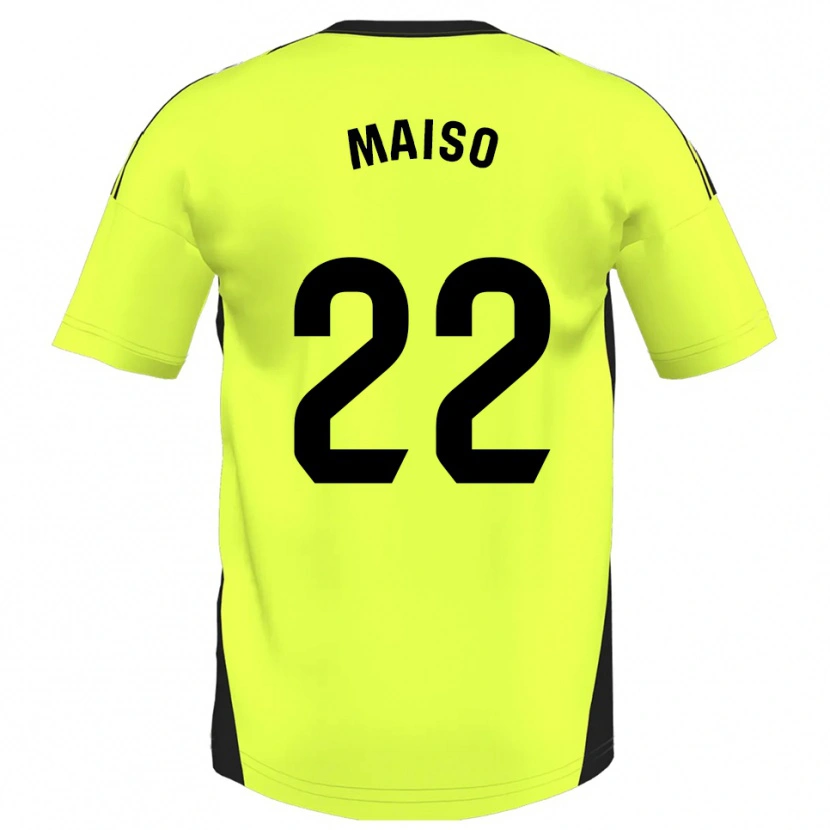 Danxen Kvinder Álvaro Maiso #22 Fluorescerende Gul Udebane Spillertrøjer 2025/26 Trøje T-Shirt