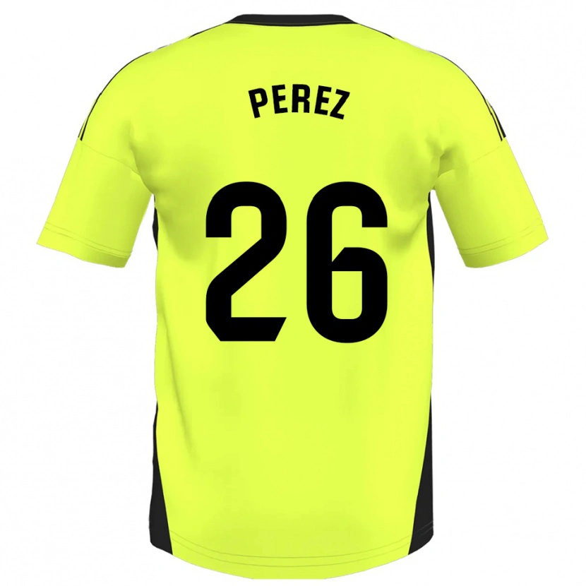Danxen Kvinder Pablo Pérez #26 Fluorescerende Gul Udebane Spillertrøjer 2025/26 Trøje T-Shirt
