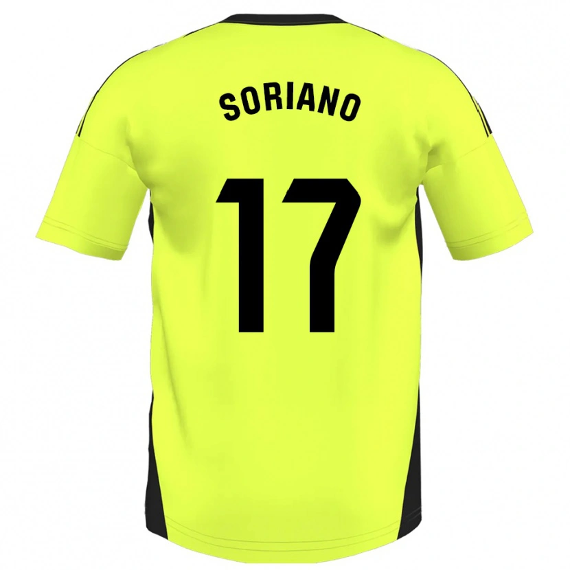 Danxen Kvinder Adrián Soriano #17 Fluorescerende Gul Udebane Spillertrøjer 2025/26 Trøje T-Shirt
