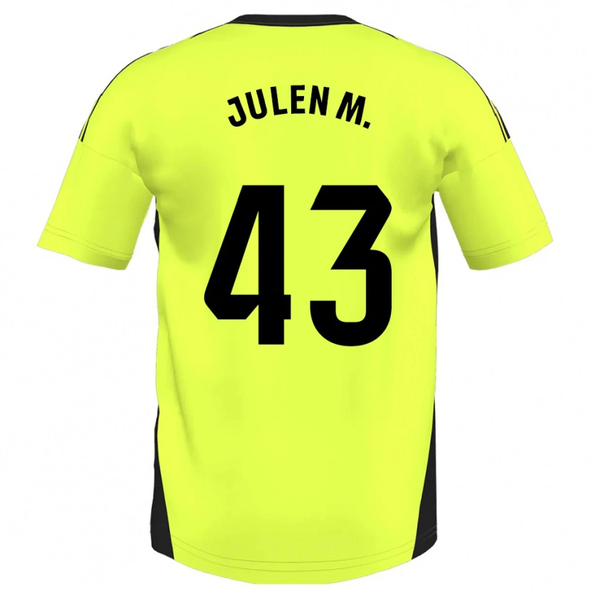 Danxen Kvinder Julen Martínez #43 Fluorescerende Gul Udebane Spillertrøjer 2025/26 Trøje T-Shirt