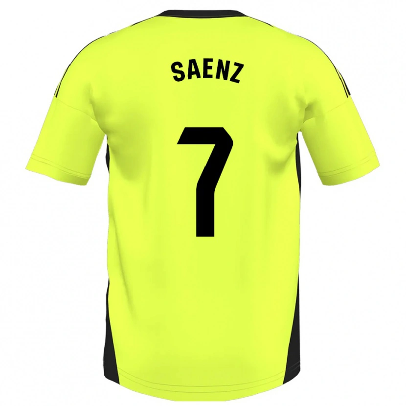Danxen Kvinder Raúl Sáenz #7 Fluorescerende Gul Udebane Spillertrøjer 2025/26 Trøje T-Shirt