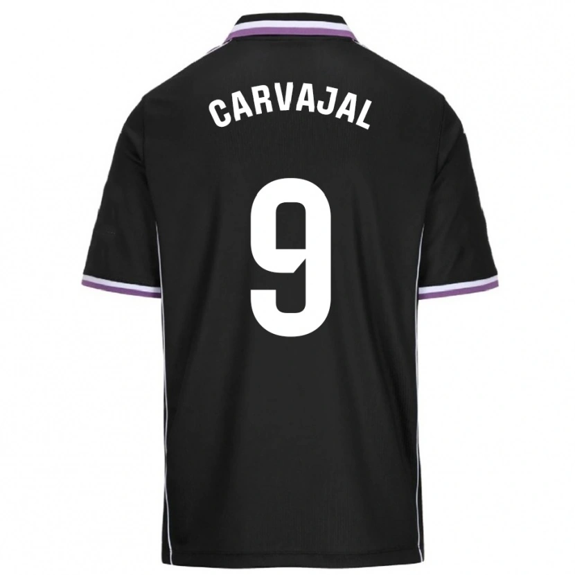 Danxen Kvinder Ángel Carvajal #9 Lilla Sort Udebane Spillertrøjer 2025/26 Trøje T-Shirt