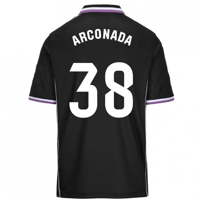 Danxen Kvinder Diego Arconada #38 Lilla Sort Udebane Spillertrøjer 2025/26 Trøje T-Shirt