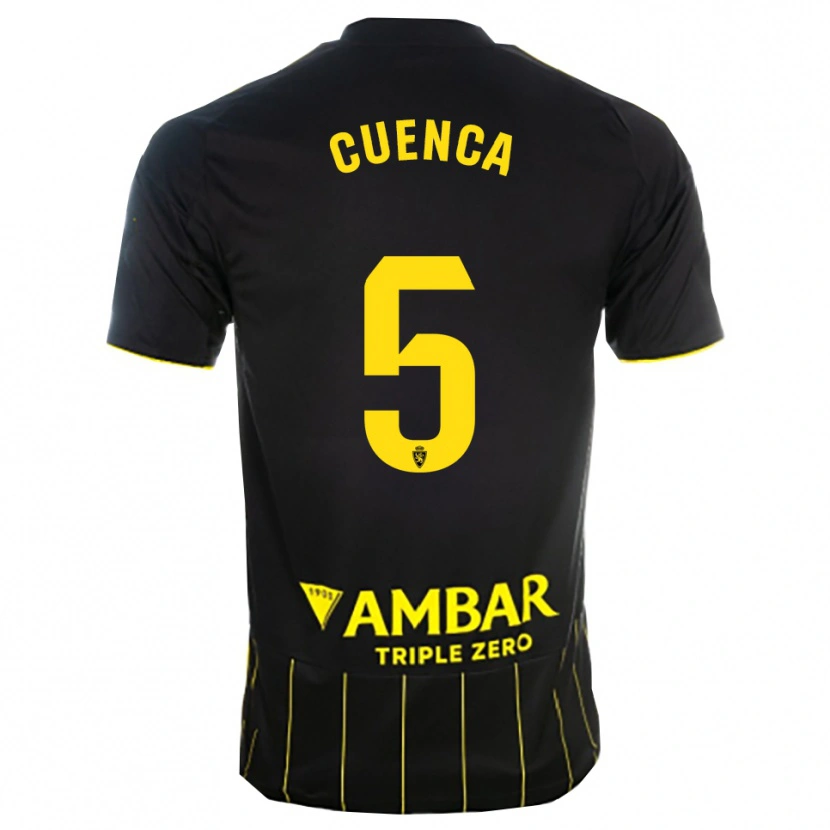 Danxen Kvinder Marcos Cuenca #5 Sort Gul Udebane Spillertrøjer 2025/26 Trøje T-Shirt