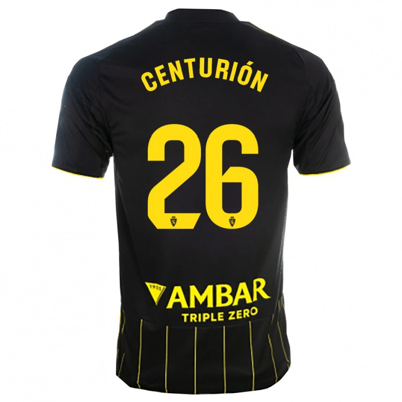 Danxen Kvinder Pablo Centurión #26 Sort Gul Udebane Spillertrøjer 2025/26 Trøje T-Shirt
