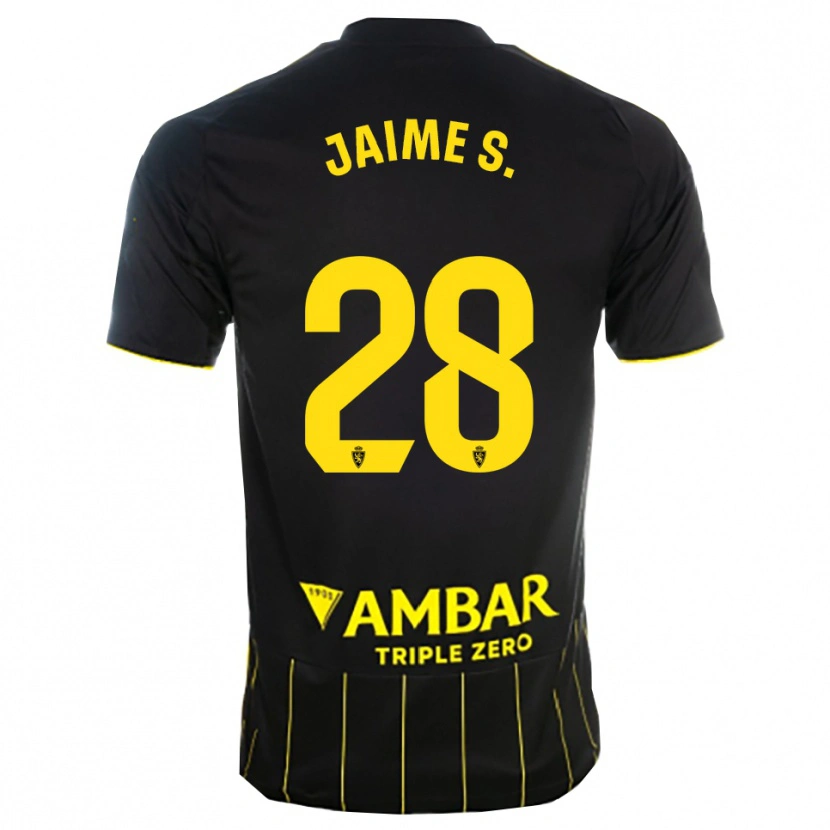 Danxen Kvinder Jaime Sánchez #28 Sort Gul Udebane Spillertrøjer 2025/26 Trøje T-Shirt
