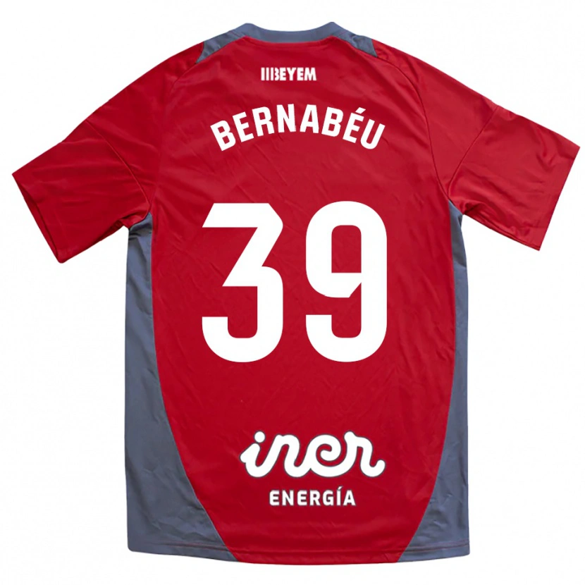 Danxen Kvinder Dani Bernabéu #39 Rød Grå Udebane Spillertrøjer 2025/26 Trøje T-Shirt