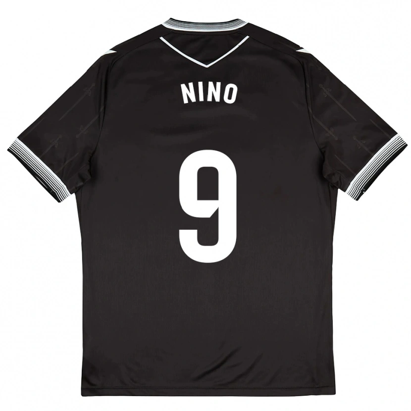 Danxen Kvinder Fer Niño #9 Sort Hvid Udebane Spillertrøjer 2025/26 Trøje T-Shirt