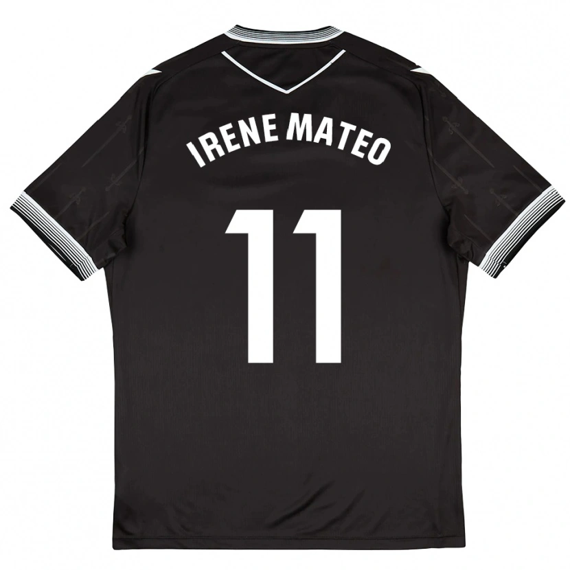 Danxen Kvinder Irene Mateo #11 Sort Hvid Udebane Spillertrøjer 2025/26 Trøje T-Shirt