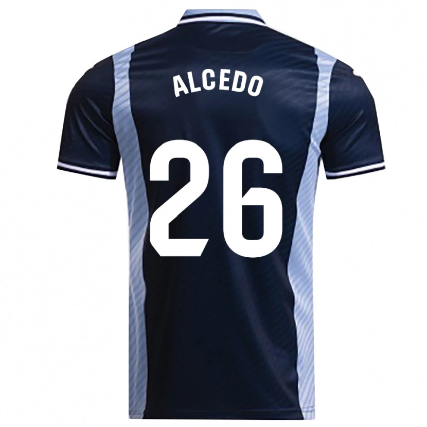 Danxen Kvinder Juan María Alcedo #26 Navy Himmelblå Udebane Spillertrøjer 2025/26 Trøje T-Shirt