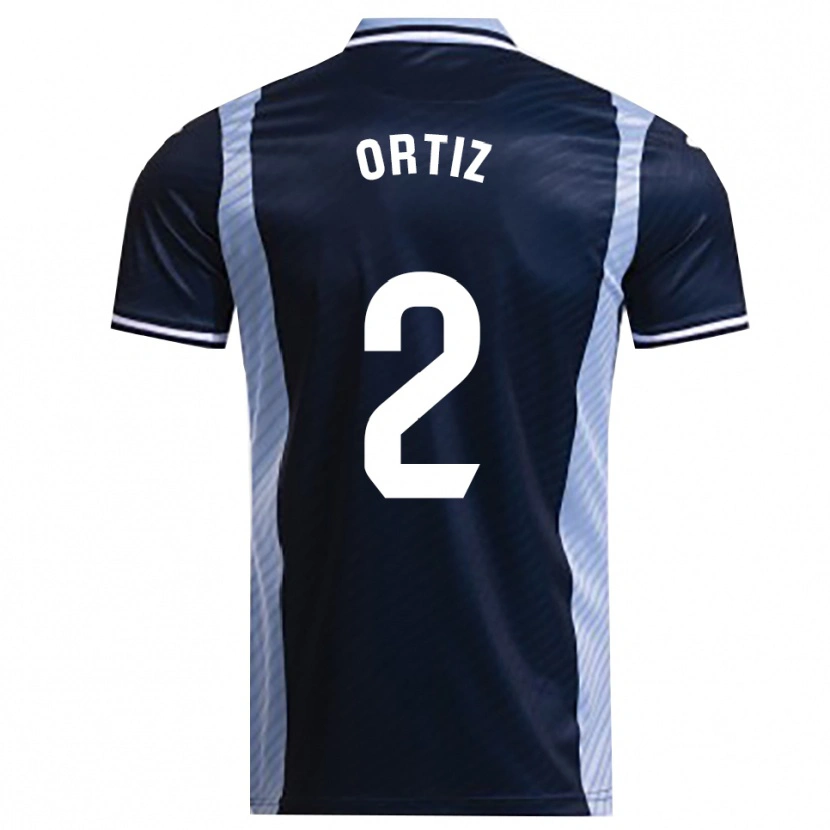 Danxen Kvinder Pedro Ortiz #2 Navy Himmelblå Udebane Spillertrøjer 2025/26 Trøje T-Shirt
