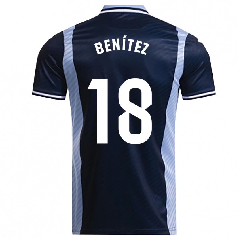 Danxen Kvinder Paco Benítez #18 Navy Himmelblå Udebane Spillertrøjer 2025/26 Trøje T-Shirt