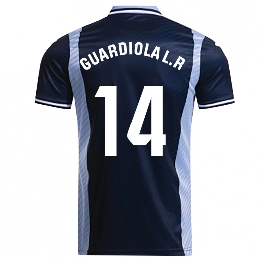 Danxen Kvinder Sergi Guardiola #14 Navy Himmelblå Udebane Spillertrøjer 2025/26 Trøje T-Shirt