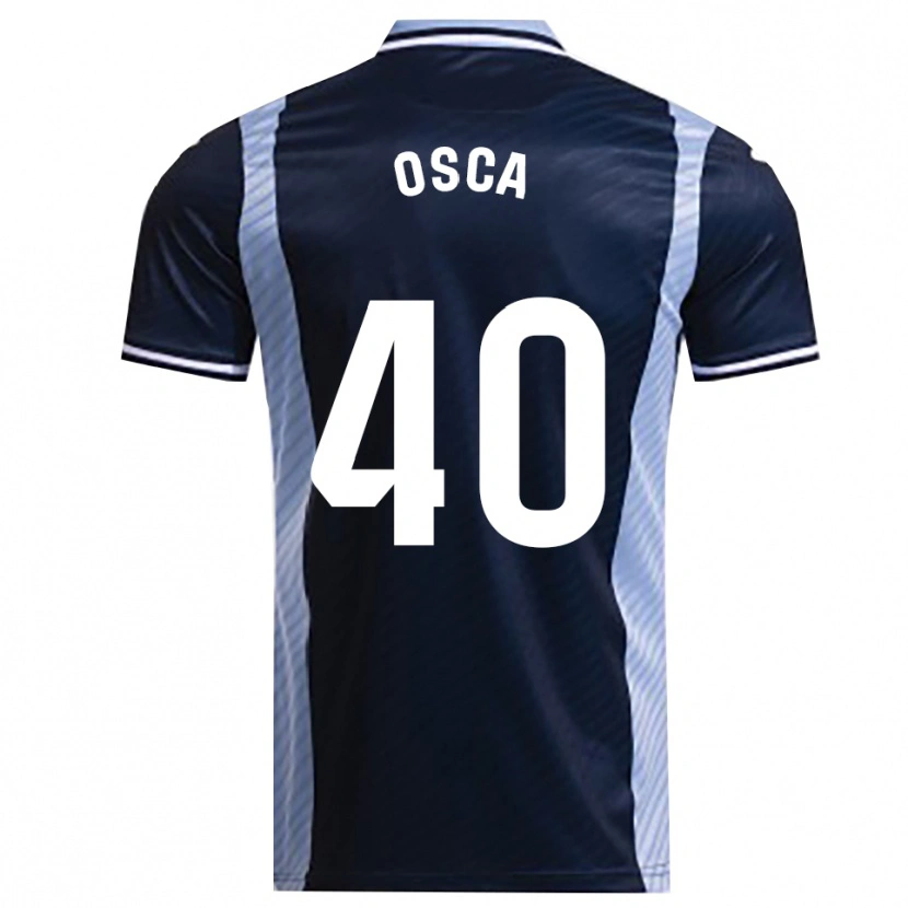 Danxen Kvinder Cristian Osca #40 Navy Himmelblå Udebane Spillertrøjer 2025/26 Trøje T-Shirt