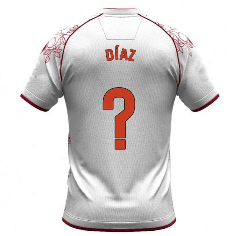 Danxen Kvinder Josep Díaz #0 Hvid Bordeaux Udebane Spillertrøjer 2025/26 Trøje T-Shirt