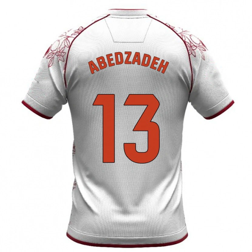 Danxen Kvinder Amir Abedzadeh #13 Hvid Bordeaux Udebane Spillertrøjer 2025/26 Trøje T-Shirt