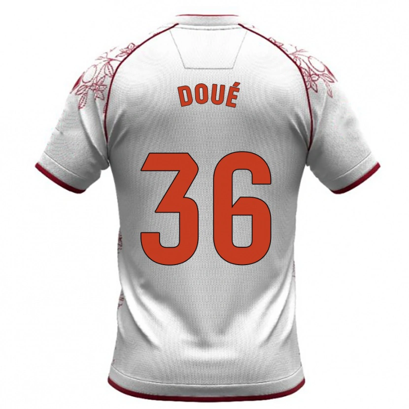 Danxen Kvinder Marc-Olivier Doué #36 Hvid Bordeaux Udebane Spillertrøjer 2025/26 Trøje T-Shirt