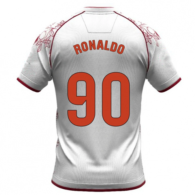 Danxen Kvinder Ronaldo #90 Hvid Bordeaux Udebane Spillertrøjer 2025/26 Trøje T-Shirt
