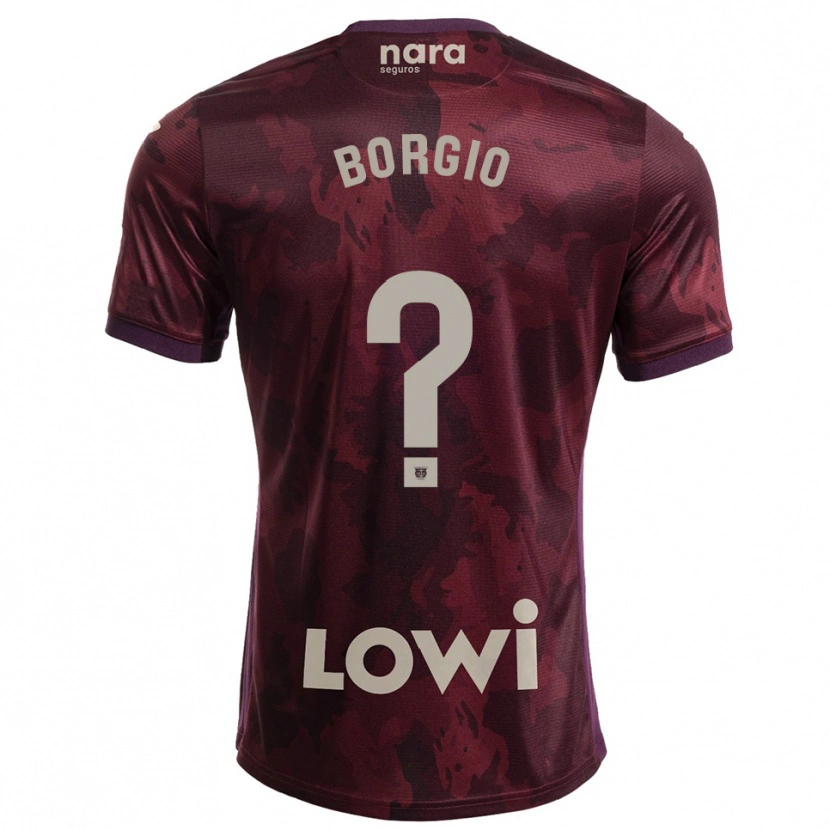 Danxen Kvinder Íñigo Borgio #0 Bordeaux Hvid Udebane Spillertrøjer 2025/26 Trøje T-Shirt