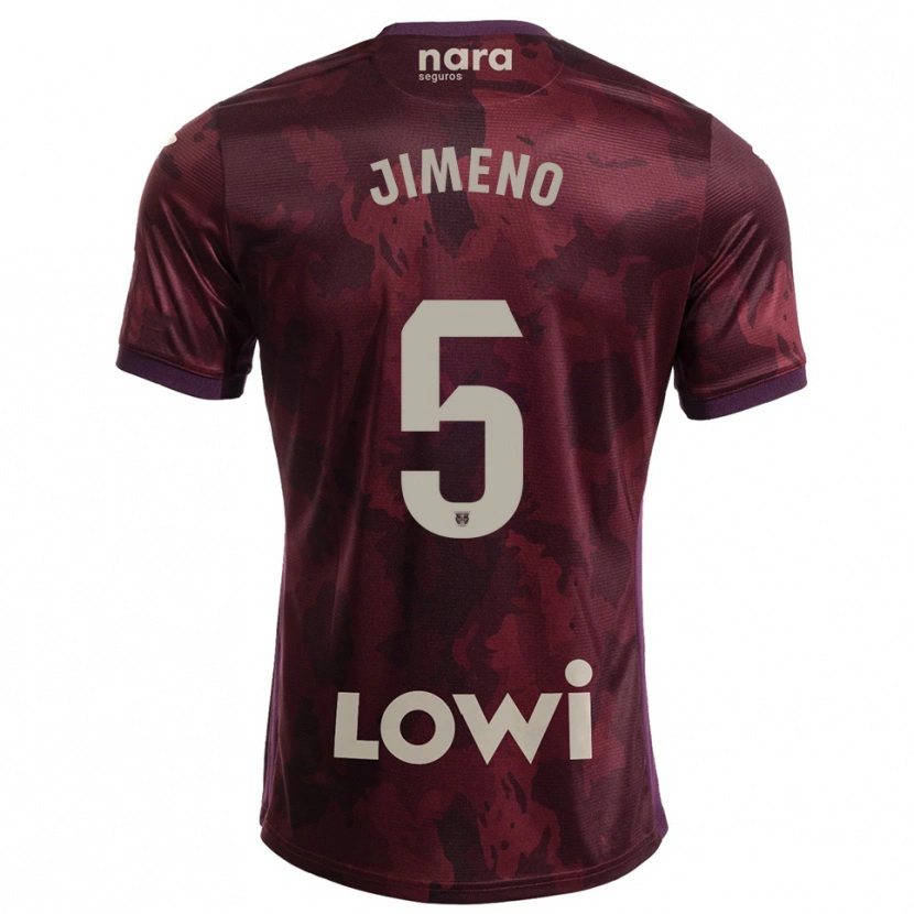 Danxen Kvinder Luis Jimeno #5 Bordeaux Hvid Udebane Spillertrøjer 2025/26 Trøje T-Shirt