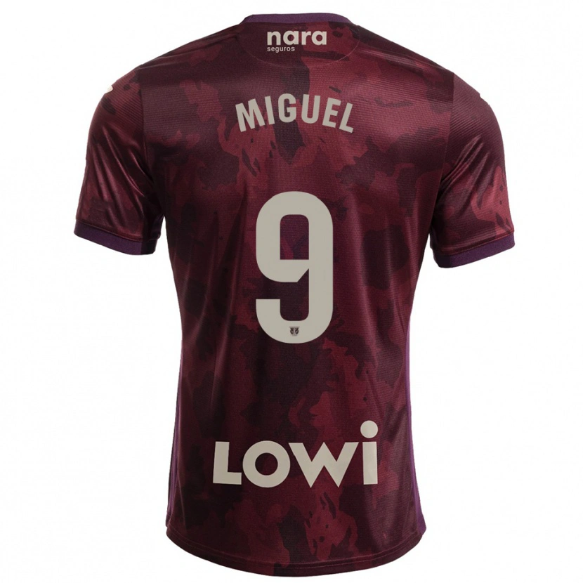Danxen Kvinder Miguel De La Fuente #9 Bordeaux Hvid Udebane Spillertrøjer 2025/26 Trøje T-Shirt