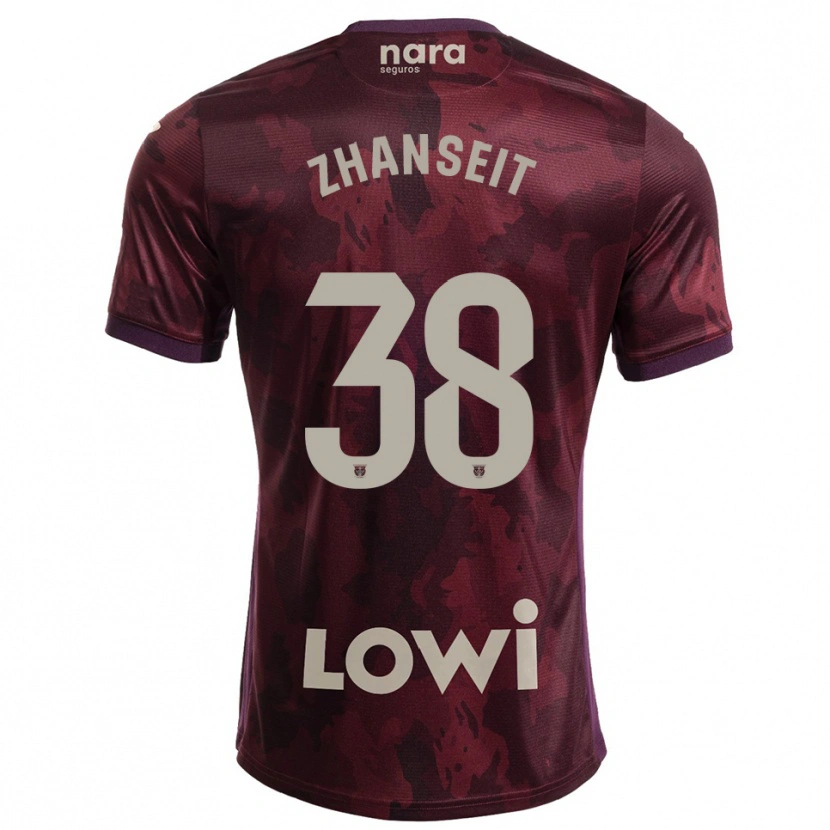 Danxen Kvinder Sultan Zhanseit #38 Bordeaux Hvid Udebane Spillertrøjer 2025/26 Trøje T-Shirt