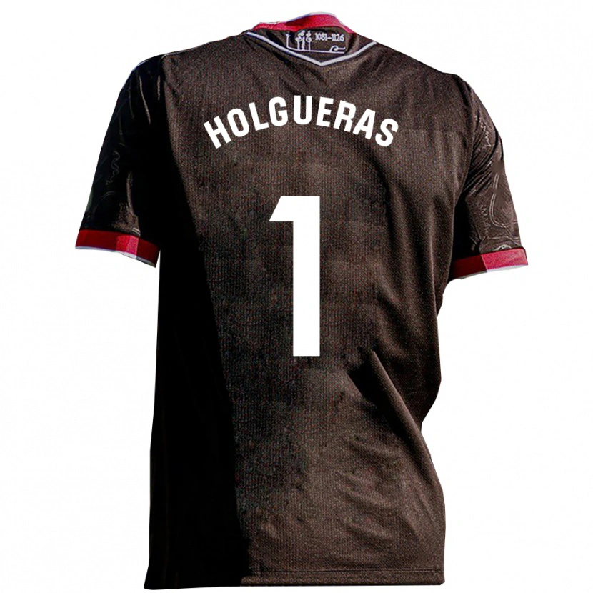 Danxen Kvinder Javi Holgueras #1 Sort Rød Udebane Spillertrøjer 2025/26 Trøje T-Shirt