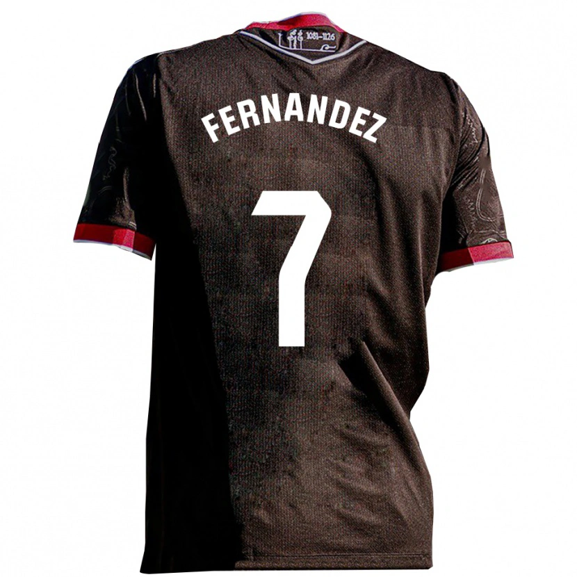 Danxen Kvinder Diego Fernández #7 Sort Rød Udebane Spillertrøjer 2025/26 Trøje T-Shirt