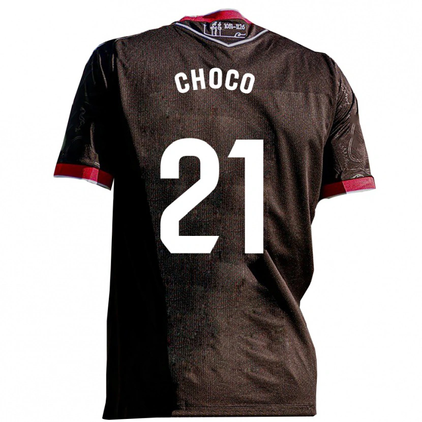 Danxen Kvinder Álvaro Choco #21 Sort Rød Udebane Spillertrøjer 2025/26 Trøje T-Shirt