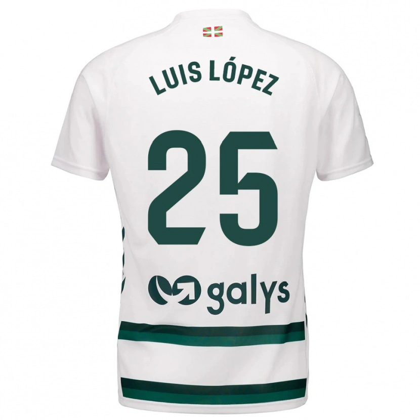 Danxen Kvinder Luis López #25 Hvid Grøn Udebane Spillertrøjer 2025/26 Trøje T-Shirt
