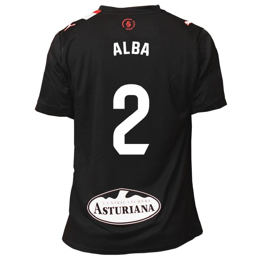 Danxen Kvinder Alba Fernandez García #2 Sort Hvid Udebane Spillertrøjer 2025/26 Trøje T-Shirt