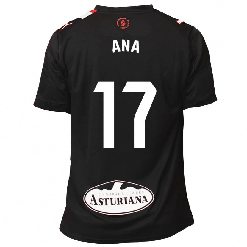 Danxen Kvinder Ana Gloria Campoamor Paredes #17 Sort Hvid Udebane Spillertrøjer 2025/26 Trøje T-Shirt