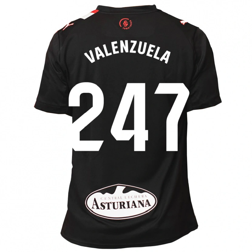 Danxen Kvinder Sebastián Valenzuela #247 Sort Hvid Udebane Spillertrøjer 2025/26 Trøje T-Shirt