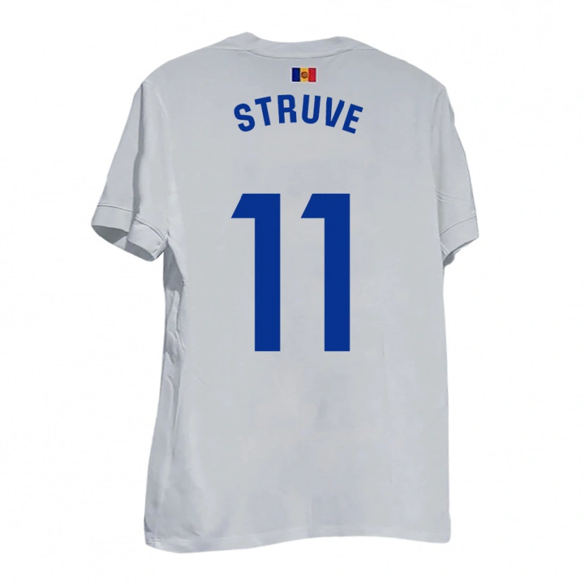 Danxen Kvinder Biel Struve #11 Hvid Blå Gul Udebane Spillertrøjer 2025/26 Trøje T-Shirt