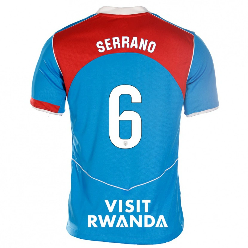 Danxen Kvinder Javi Serrano #6 Blå Hvid Tredje Sæt Spillertrøjer 2025/26 Trøje T-Shirt