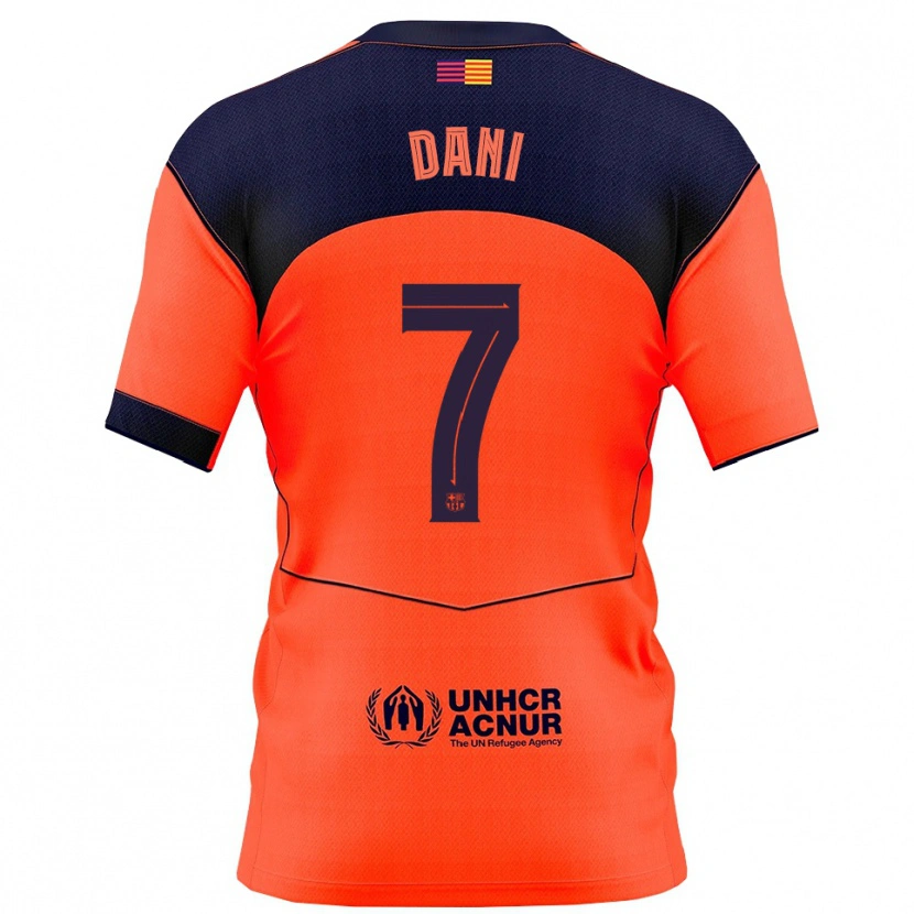 Danxen Kvinder Dani Rodríguez #7 Orange Navy Tredje Sæt Spillertrøjer 2025/26 Trøje T-Shirt