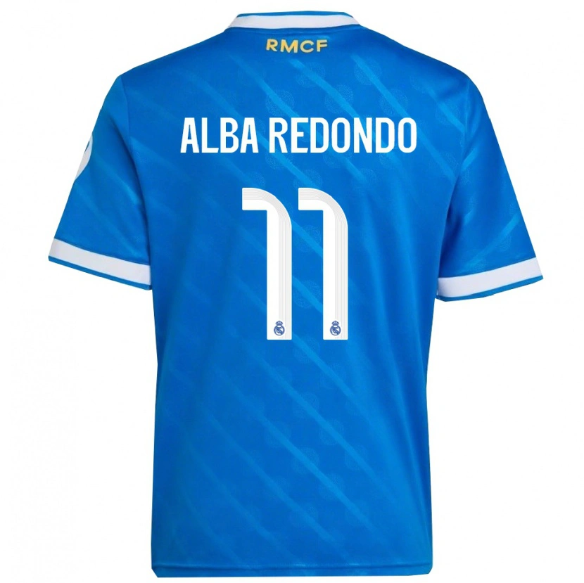 Danxen Kvinder Alba Redondo #11 Blå Hvid Tredje Sæt Spillertrøjer 2025/26 Trøje T-Shirt