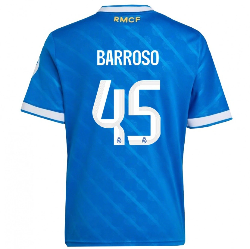 Danxen Kvinder Jaime Barroso #45 Blå Hvid Tredje Sæt Spillertrøjer 2025/26 Trøje T-Shirt