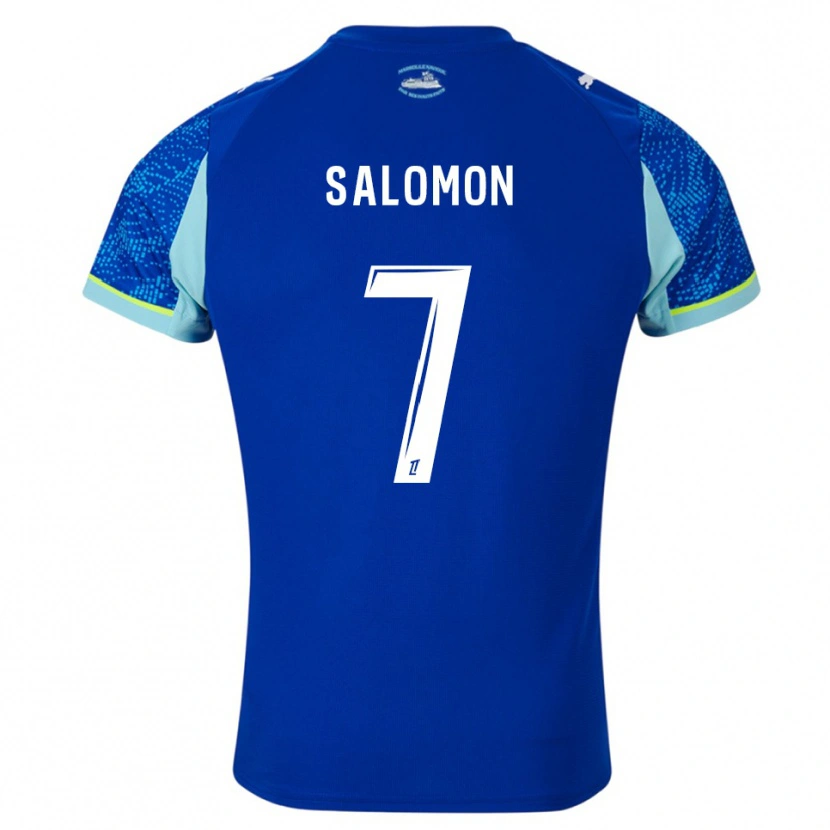 Danxen Kvinder Maëva Salomon #7 Himmelblå Hvid Tredje Sæt Spillertrøjer 2025/26 Trøje T-Shirt