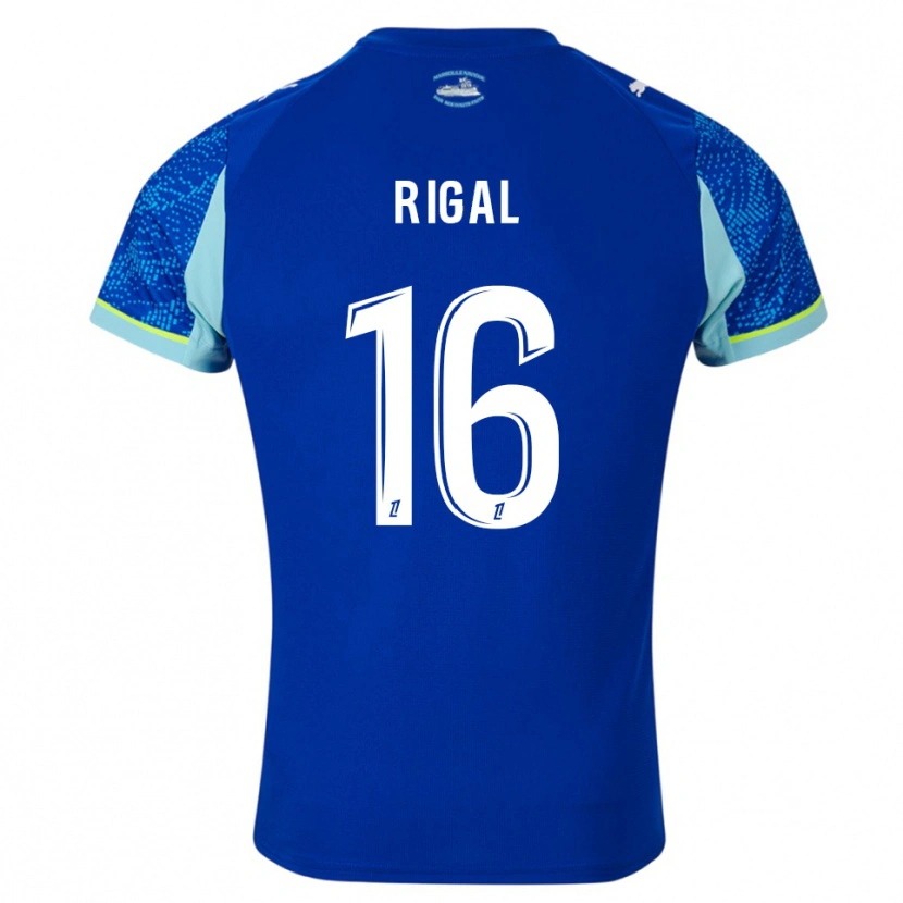 Danxen Kvinder Pablo Rigal #16 Himmelblå Hvid Tredje Sæt Spillertrøjer 2025/26 Trøje T-Shirt