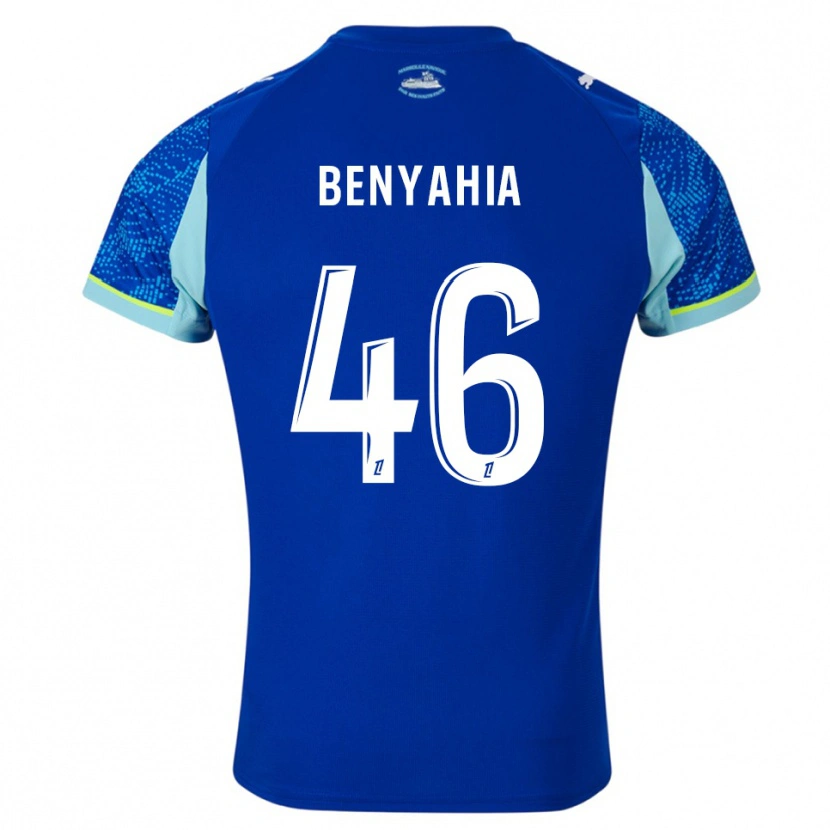 Danxen Kvinder Aylan Benyahia-Tani #46 Himmelblå Hvid Tredje Sæt Spillertrøjer 2025/26 Trøje T-Shirt