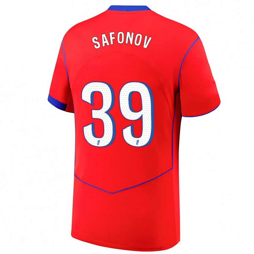 Danxen Kvinder Matvey Safonov #39 Rød Blå Hvid Tredje Sæt Spillertrøjer 2025/26 Trøje T-Shirt