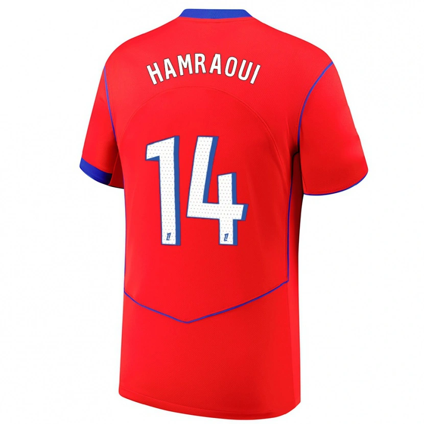Danxen Kvinder Kheira Hamraoui #14 Rød Blå Hvid Tredje Sæt Spillertrøjer 2025/26 Trøje T-Shirt