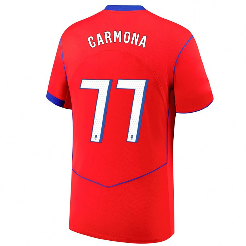 Danxen Kvinder Olga Carmona #77 Rød Blå Hvid Tredje Sæt Spillertrøjer 2025/26 Trøje T-Shirt