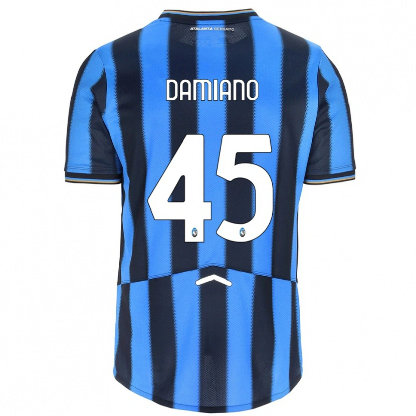 Danxen Børn Vincenzo Damiano #45 Lyseblå Sort Hjemmebane Spillertrøjer 2025/26 Trøje T-Shirt