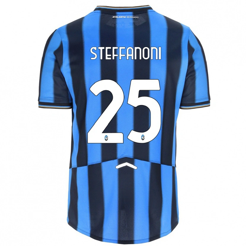 Danxen Børn Federico Steffanoni #25 Lyseblå Sort Hjemmebane Spillertrøjer 2025/26 Trøje T-Shirt