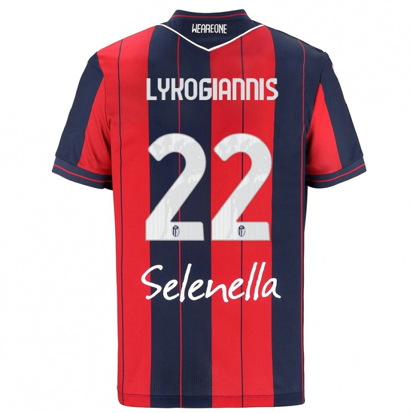 Danxen Børn Charalampos Lykogiannis #22 Rød Navy Hjemmebane Spillertrøjer 2025/26 Trøje T-Shirt