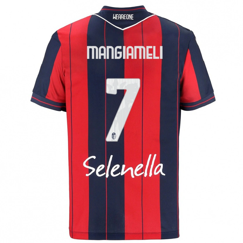 Danxen Børn Federico Mangiameli #7 Rød Navy Hjemmebane Spillertrøjer 2025/26 Trøje T-Shirt