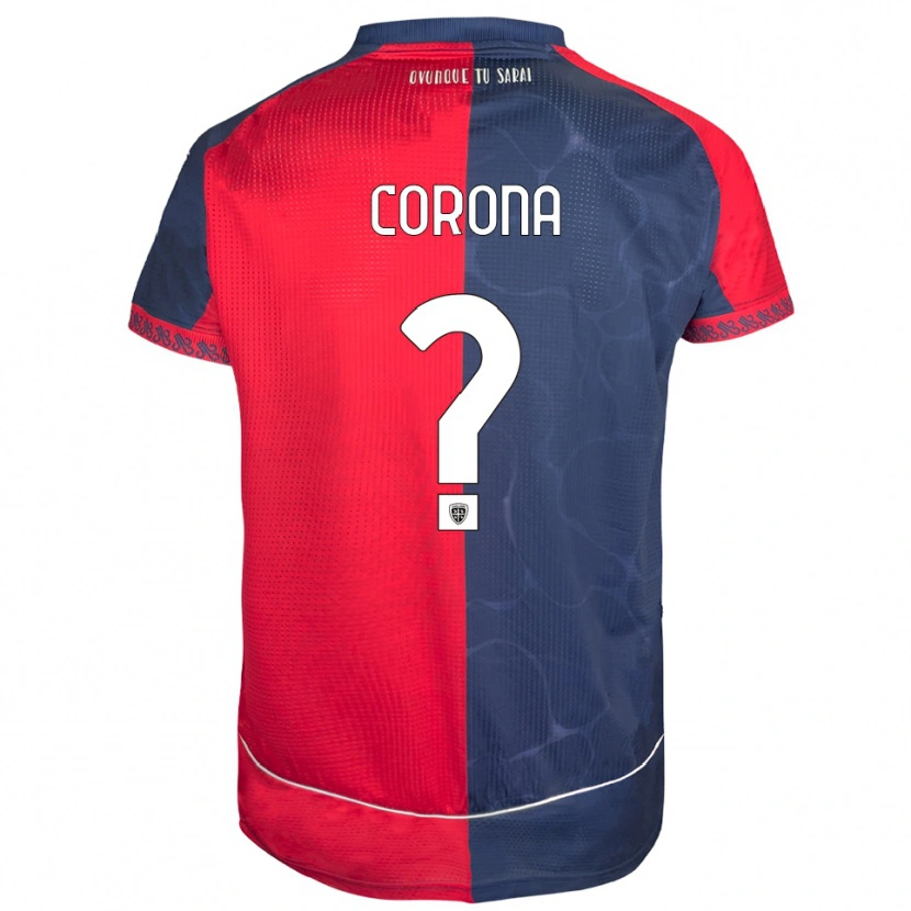 Danxen Børn Leonardo Corona #0 Rød Navy Hjemmebane Spillertrøjer 2025/26 Trøje T-Shirt