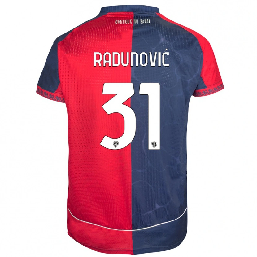 Danxen Børn Boris Radunović #31 Rød Navy Hjemmebane Spillertrøjer 2025/26 Trøje T-Shirt